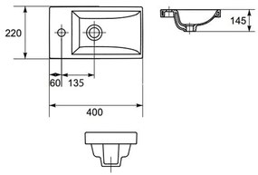 Set mobilier baie suspendat cu lavoar inclus Cersanit, alb