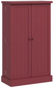 HOMCOM Dulap mobilier de bucătărie despensier 2 uși cu 5 rafturi și 12 recipiente pentru mirodenii - 60 x 30 x 104 cm - roșu | Aosom Romania