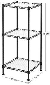 Raft de depozitare, Songmics, Negru-Alb, 30x30x73 cm