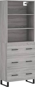 vidaXL Dulap înalt, gri sonoma, 69,5x34x180 cm, lemn compozit
