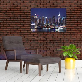 Tablou - Zgârie-nori din New York iluminate (90x60 cm)