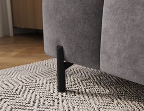 Taburet Tapitat cu Picioare Ferivo, gri velvet – Aura 04