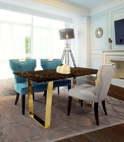Masa Madera maro/gold marmura – H75 cm