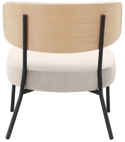 Fotoliu cu taburet crem cu tapițerie din catifea Jerry – Støraa