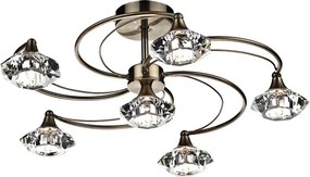 Där Lighting LUT0675 - Lustră de tavan aplicată LUTHER 6xG9/40W/230V, alamă