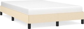 vidaXL Cadru de pat fără saltea, crem, 120x200 cm, textil