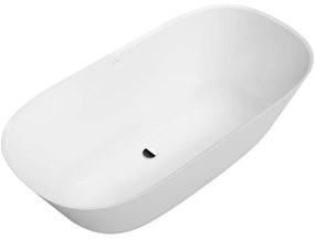 Cada free-standing, Villeroy&amp;Boch Theano, compozit Quaryl, 155x75cm, Alb Alpin, UBQ155ANH7F200V-01