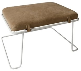 Taburet , material maro/ramă albă, MERANO YF-S02