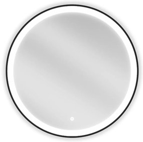 Mexen Esso oglindă de baie iluminată, rotundă 70 cm, LED 6000K, anti-abur, ramă neagră - 9825-070-070-611-70