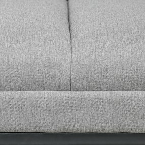 HOMCOM Banc design modern, scaun căptușit în material aspect lin gri și structură din metal negru, suport 200 kg, 120x44x45,5cm | Aosom Romania