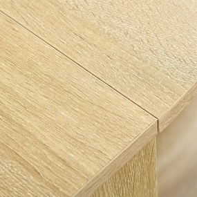 HOMCOM Masă Pliantă cu 2 Extensii Rabatabile, Masă Extensibilă cu Spațiu de Economisire, 104x76x73,7 cm, Lemn Natural | Aosom Romania