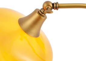 Lampă de masă clasică bronz cu sticlă opal portocalie - Clerk