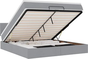 vidaXL Pat otoman cu saltea țesătură gri deschis 160x200 cm