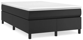 3144596 vidaXL Pat box spring cu saltea, negru, 120x200 cm, piele ecologică