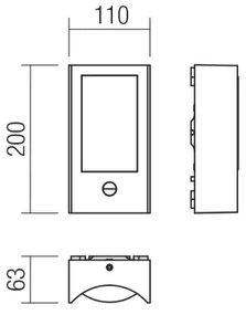 Aplică LED de exterior cu senzor Redo 90487 WARP LED/8W/230V IP44 maro