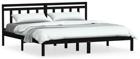 3100613 vidaXL Cadru de pat, negru, 200x200 cm, lemn masiv de pin
