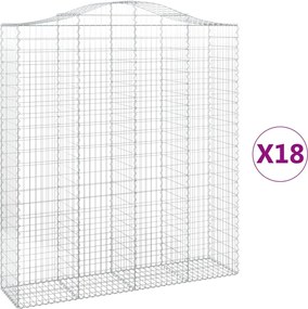 vidaXL Coșuri gabion arcuite, 18 buc 200x50x220/240cm, fier galvanizat