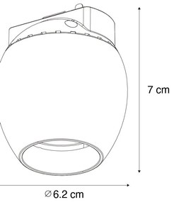 Spot modern negru pentru sistem de șine monofazat 6W 3000K - Magnetic Zagaye