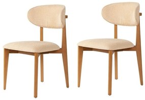 Set de scaune de sufragerie Lionte Beige și DarkOak, 2 buc.