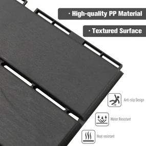 Outsunny Set 9 Cărămizi de Cuplat pentru Pavaj Terasă 30x30x2cm 0.81mq Negru | Aosom Romania