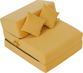 Saltea pliabilă/fotoliu extensibil, 2 in 1, galben, PELOS