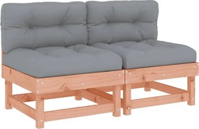 vidaXL Canapele de mijloc cu perne, 2 buc., lemn masiv Douglas