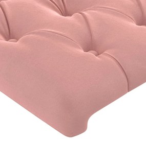 Tablie de pat cu LED, roz, 83x16x78 88 cm, catifea 1, Roz, 83 x 16 x 78 88 cm