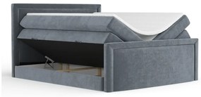 Pat boxspring gri închis cu spațiu de depozitare 180x200 cm Lavenda – Maison de Rêve