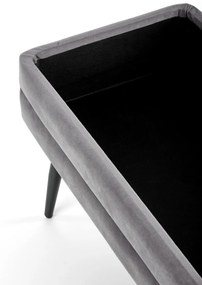 Banca dormitor Velva gri/negru - H37 cm