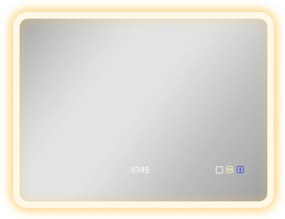 HOMCOM Oglindă de Baie cu Lumină LED 80x60 cm cu Bluetooth 3 Culori de Lumină Funcție Antiabur Funcție de Memorie IP44  | Aosom Romania