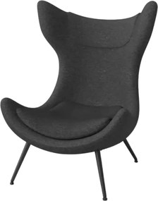 Scaun fluture ATLANTIS, gri antracit/negru, stofa/otel, 77x80x106 cm