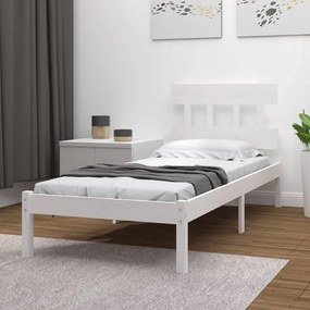 3104729 vidaXL Cadru de pat, alb, 100x200 cm, lemn masiv