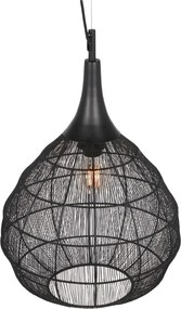 Lustră negru-mat cu abajur din metal Soraya – Trio