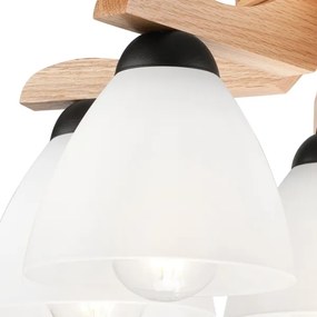 Lustră aplicată ADRIANO 5xE27/60W/230V stejar