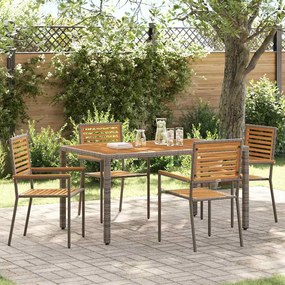 vidaXL Scaune Exterioare 4 pcs Crema, Marron
