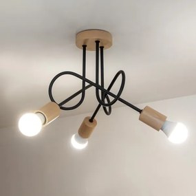 Lustră aplicată OXFORD 3xE27/15W/230V pin/negru