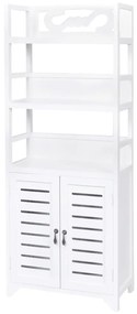242689 vidaXL Dulap de baie Albuquerque din lemn, alb, 46 x 24 x 117,5 cm