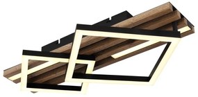 Plafoniera LED riflaj MDF cu efect de lemn OBRIEN