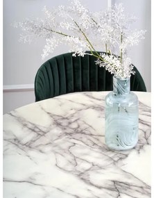 Masă de dining SEREIN, decor marmură albă/negru