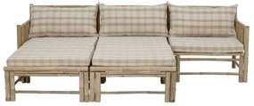 Modul dreapta canapea de exterior, natur, din lemn de bambus, Korfu