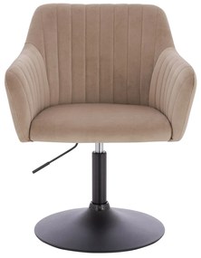 HR190N Scaun Latte din Catifea cu Bază Neagră