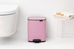 Cos de gunoi Brabantia Bo Pedal 1010445, 7 l, Inchidere lenta, Baza cauciucata, Roz