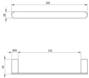 Deante ADR_N611 - Suport de prosoape de perete ROUND, 32,8 cm, negru