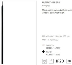 Pendul modern, iluminat LED ULTRATHIN SP1 NERO 142913