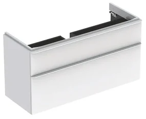 Dulap baza pentru lavoar suspendat Geberit Smyle Square alb 2 sertare 119 cm