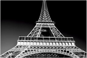 Tablou - Turnul Eiffel, alb-negru (90x60 cm)