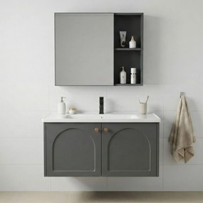 Set mobilier de baie cu lavoar Denver 80cm Grey