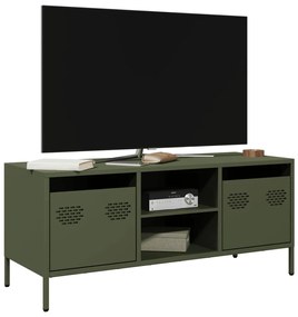 vidaXL Dulap TV, verde măsliniu, 101,5x39x43,5cm, oțel laminat la rece