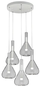 Lustră albă LED cu abajur din sticlă ø 55 cm Cipera – CINQUE