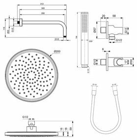 Sistem de dus incastrat Ideal Standard Ceraline negru mat